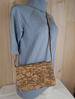 Vintage Cork Crossbody Bag Handbag FERRA GIACOMO Made In Italy Purse